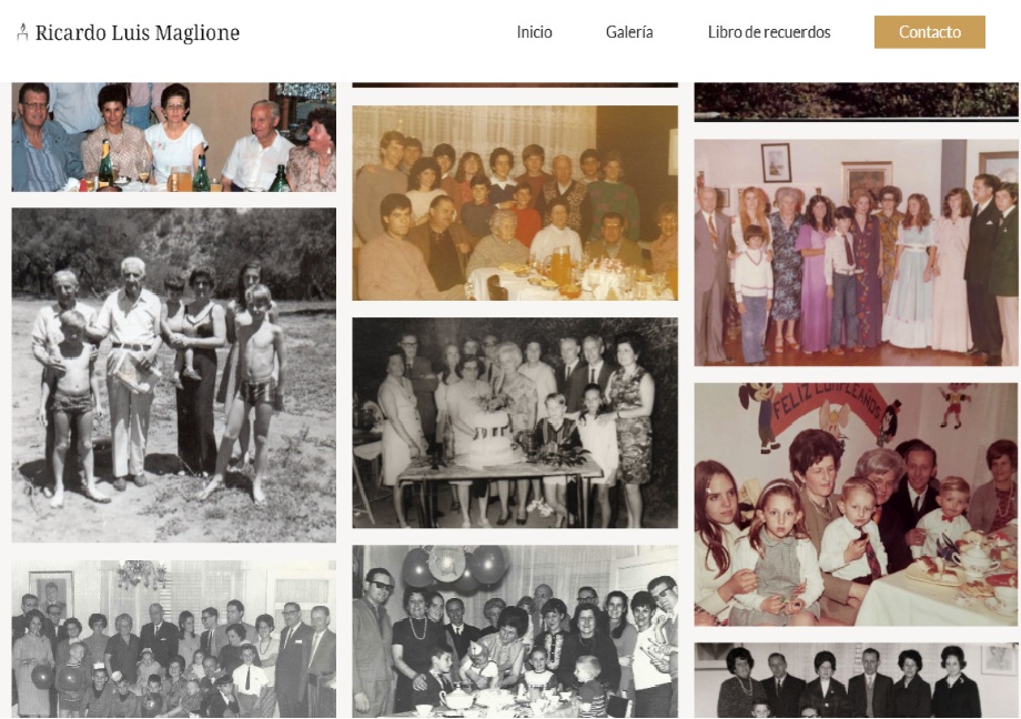 Memorial web con fotos familiares